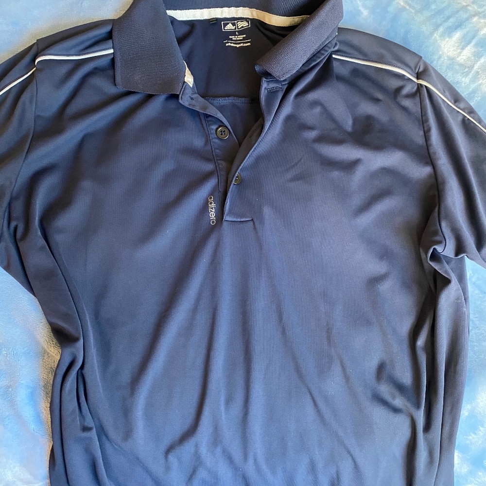 Adidas collared  adi-zero blue and grey dri-fit Short sleeve killer design!